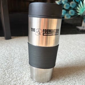 NEW-Metal mug with black rubber grip